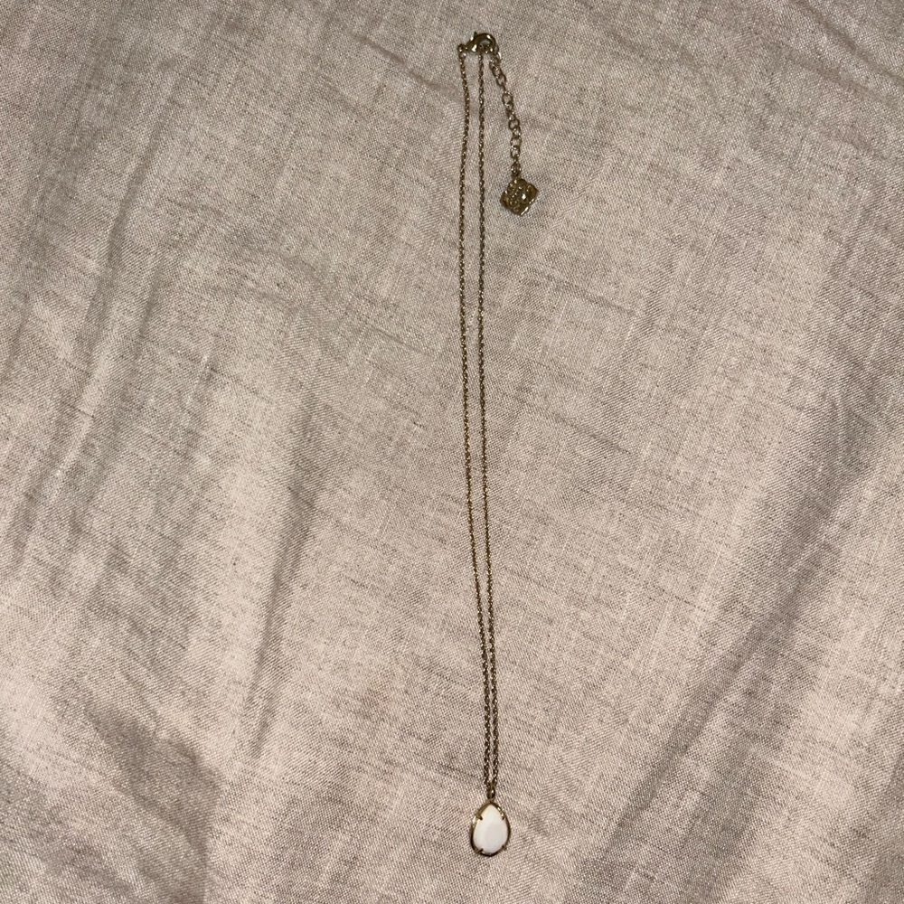 Kendra Scott White Teardrop Necklace
